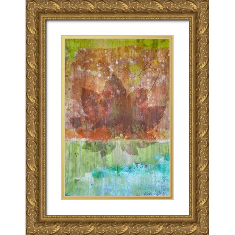 Maple Leaf II Gold Ornate Wood Framed Art Print with Double Matting by Mahan, Kathy