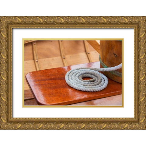 On the Boat II Gold Ornate Wood Framed Art Print with Double Matting by Mahan, Kathy