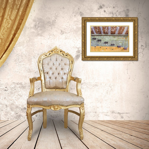 Abstract Paint IV Gold Ornate Wood Framed Art Print with Double Matting by Mahan, Kathy