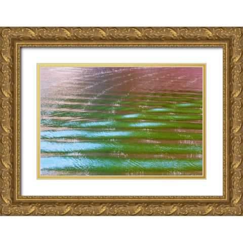 Wake Ripples II Gold Ornate Wood Framed Art Print with Double Matting by Mahan, Kathy