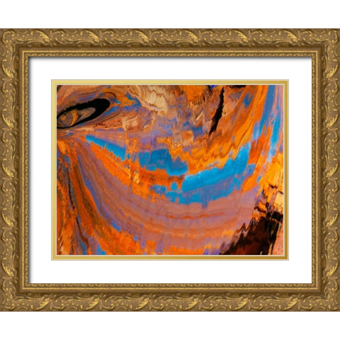 Ripples of Color II Gold Ornate Wood Framed Art Print with Double Matting by Mahan, Kathy