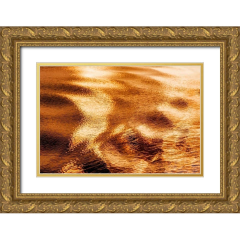 Golden Water I Gold Ornate Wood Framed Art Print with Double Matting by Mahan, Kathy