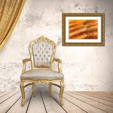 Golden Water II Gold Ornate Wood Framed Art Print with Double Matting by Mahan, Kathy