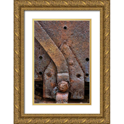 Rusty Metal IV Gold Ornate Wood Framed Art Print with Double Matting by Mahan, Kathy