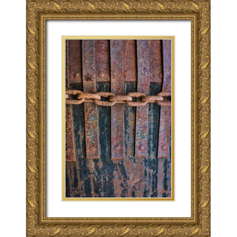 Rusty Metal VI Gold Ornate Wood Framed Art Print with Double Matting by Mahan, Kathy