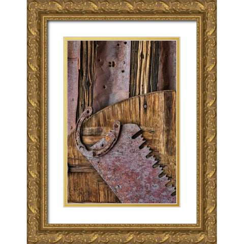 Vintage Tools II Gold Ornate Wood Framed Art Print with Double Matting by Mahan, Kathy