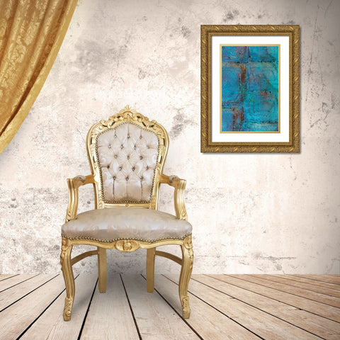 Sculptural Metal III Gold Ornate Wood Framed Art Print with Double Matting by Mahan, Kathy