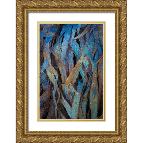 Sculptural Metal V Gold Ornate Wood Framed Art Print with Double Matting by Mahan, Kathy