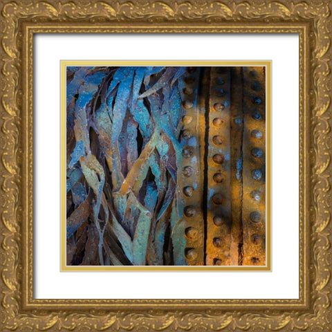 Metal Infusion I Gold Ornate Wood Framed Art Print with Double Matting by Mahan, Kathy