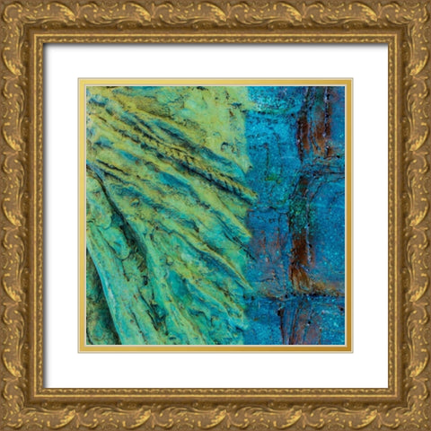 Metal Infusion II Gold Ornate Wood Framed Art Print with Double Matting by Mahan, Kathy