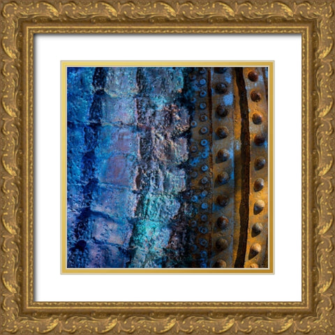 Metal Infusion III Gold Ornate Wood Framed Art Print with Double Matting by Mahan, Kathy