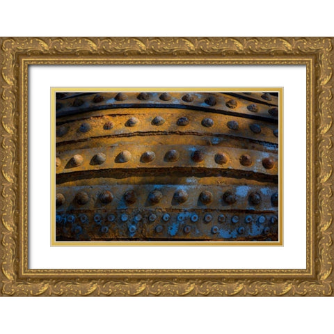 Sculptural Metal VIII Gold Ornate Wood Framed Art Print with Double Matting by Mahan, Kathy