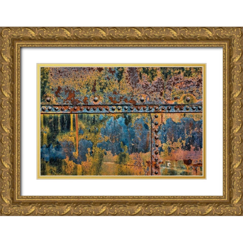 Sculptural Metal X Gold Ornate Wood Framed Art Print with Double Matting by Mahan, Kathy