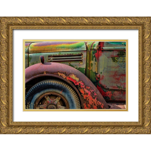 Old Truck III Gold Ornate Wood Framed Art Print with Double Matting by Mahan, Kathy