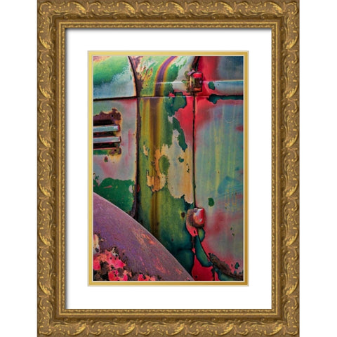 Layers of Color II Gold Ornate Wood Framed Art Print with Double Matting by Mahan, Kathy
