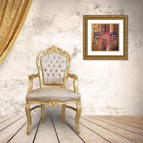 State Symbol Gold Ornate Wood Framed Art Print with Double Matting by Mahan, Kathy