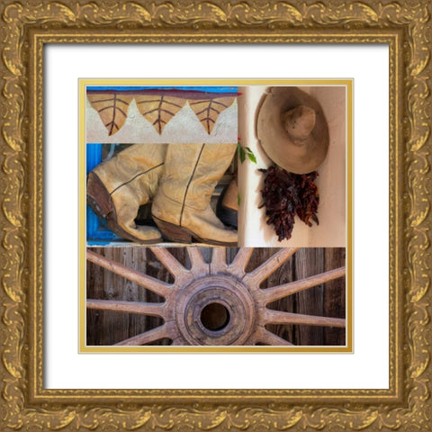 Southwest Collage II Gold Ornate Wood Framed Art Print with Double Matting by Mahan, Kathy