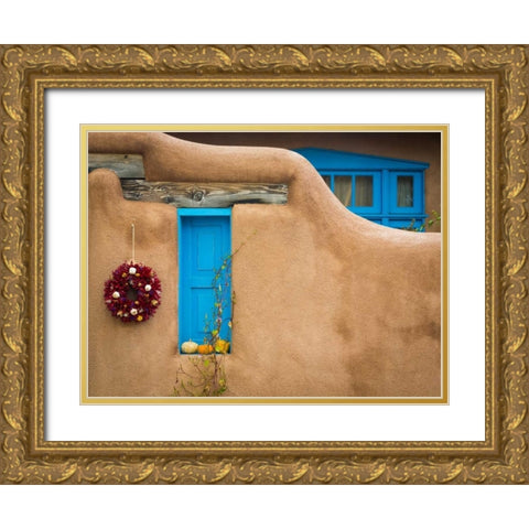 New Mexico Adobe I Gold Ornate Wood Framed Art Print with Double Matting by Mahan, Kathy