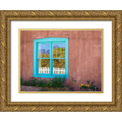 New Mexico Adobe II Gold Ornate Wood Framed Art Print with Double Matting by Mahan, Kathy