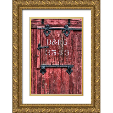 Railroad Car III Gold Ornate Wood Framed Art Print with Double Matting by Mahan, Kathy