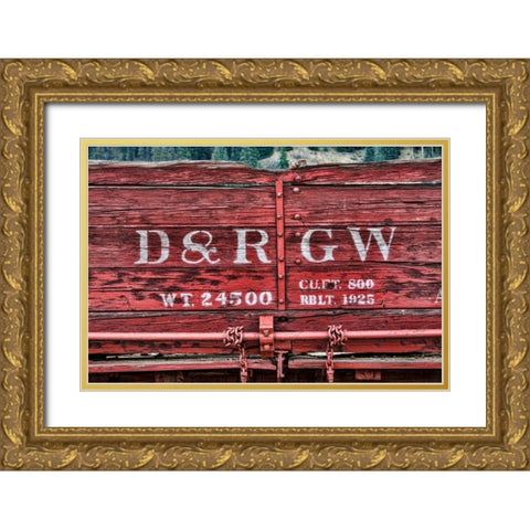 Historic Train I Gold Ornate Wood Framed Art Print with Double Matting by Mahan, Kathy