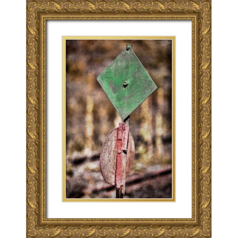 Train Signal Gold Ornate Wood Framed Art Print with Double Matting by Mahan, Kathy