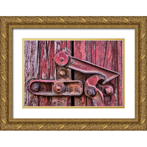 Train Lock Gold Ornate Wood Framed Art Print with Double Matting by Mahan, Kathy