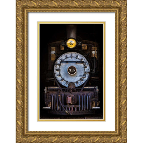 Locomotive II Gold Ornate Wood Framed Art Print with Double Matting by Mahan, Kathy