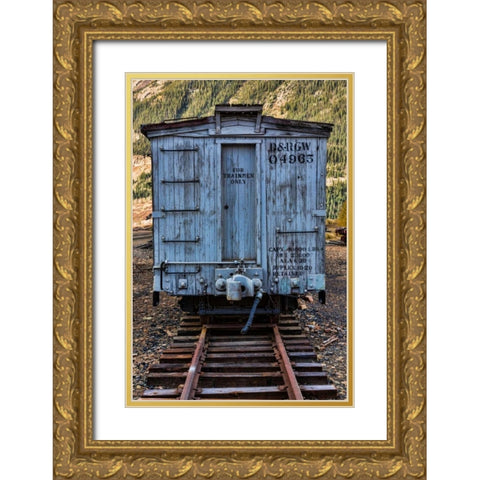 Vintage Caboose I Gold Ornate Wood Framed Art Print with Double Matting by Mahan, Kathy
