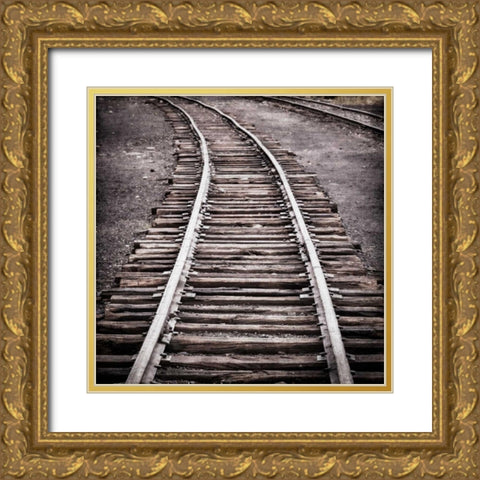 Vintage Train Yard IV Gold Ornate Wood Framed Art Print with Double Matting by Mahan, Kathy