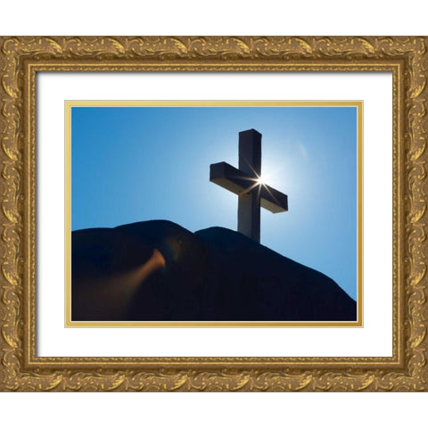 Church Cross I Gold Ornate Wood Framed Art Print with Double Matting by Mahan, Kathy