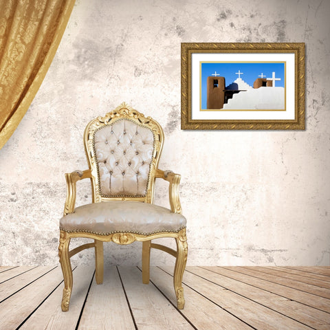 Church Cross II Gold Ornate Wood Framed Art Print with Double Matting by Mahan, Kathy