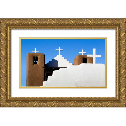 Church Cross II Gold Ornate Wood Framed Art Print with Double Matting by Mahan, Kathy