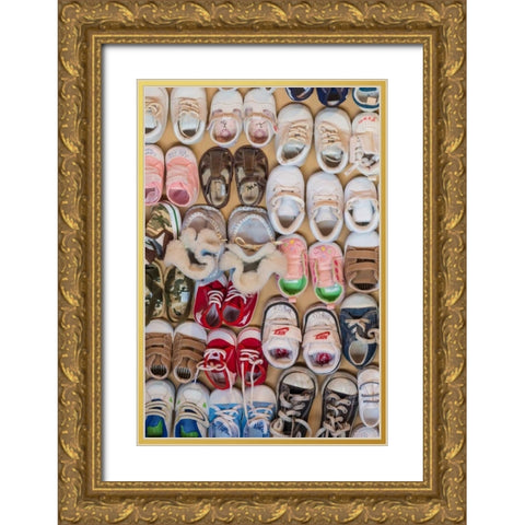 Baby Shoes II Gold Ornate Wood Framed Art Print with Double Matting by Mahan, Kathy