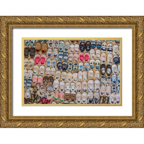Baby Shoes III Gold Ornate Wood Framed Art Print with Double Matting by Mahan, Kathy