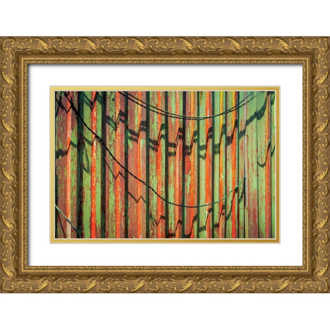 Cannery Wall Gold Ornate Wood Framed Art Print with Double Matting by Mahan, Kathy