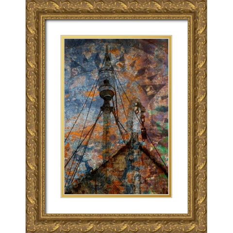 Old Whaling Ship II Gold Ornate Wood Framed Art Print with Double Matting by Mahan, Kathy