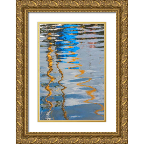 Boat Reflection I Gold Ornate Wood Framed Art Print with Double Matting by Mahan, Kathy
