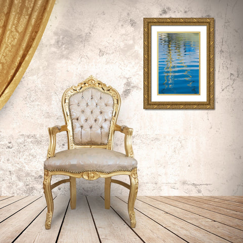 Boat Reflection II Gold Ornate Wood Framed Art Print with Double Matting by Mahan, Kathy