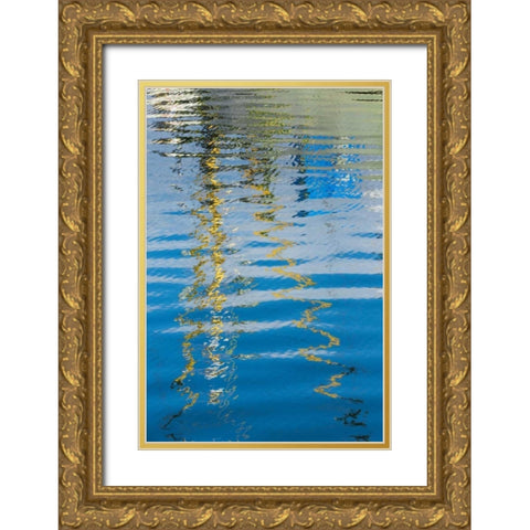 Boat Reflection II Gold Ornate Wood Framed Art Print with Double Matting by Mahan, Kathy