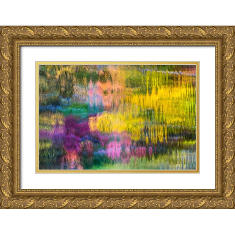 Colorful Reflections V Gold Ornate Wood Framed Art Print with Double Matting by Mahan, Kathy