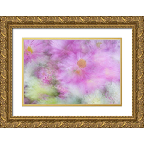 Flower Impressions I Gold Ornate Wood Framed Art Print with Double Matting by Mahan, Kathy