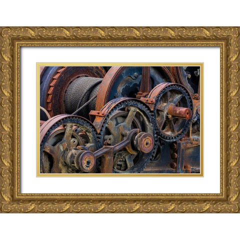 Mining Equipment II Gold Ornate Wood Framed Art Print with Double Matting by Mahan, Kathy