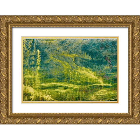 Paint on an Oil Drum IV Gold Ornate Wood Framed Art Print with Double Matting by Mahan, Kathy