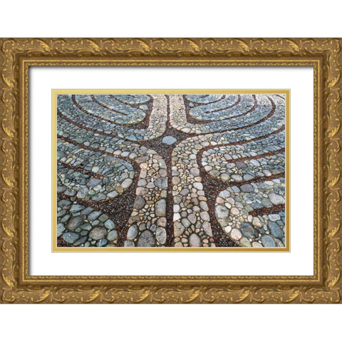Halls Hill Labyrinth I Gold Ornate Wood Framed Art Print with Double Matting by Mahan, Kathy