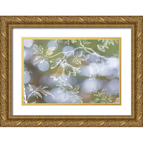 Floral Bokeh IV Gold Ornate Wood Framed Art Print with Double Matting by Mahan, Kathy