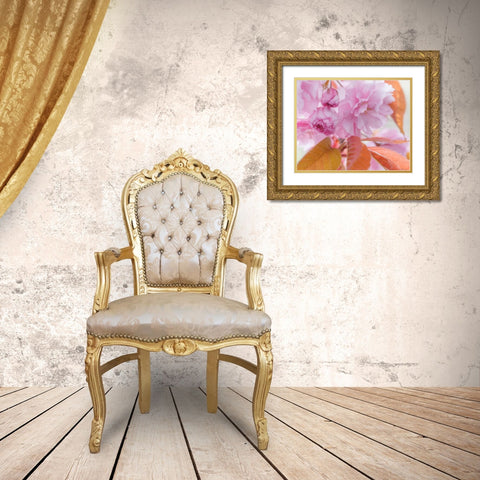 Pink Cherry Blossoms I Gold Ornate Wood Framed Art Print with Double Matting by Mahan, Kathy