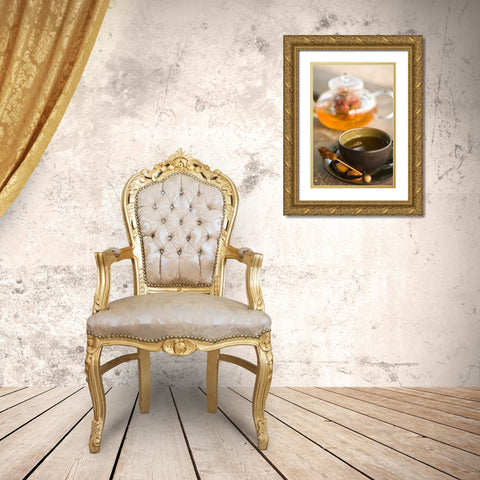 Tea Time Gold Ornate Wood Framed Art Print with Double Matting by Millet, Karyn