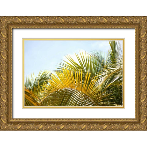 Palms at Noon Gold Ornate Wood Framed Art Print with Double Matting by Millet, Karyn