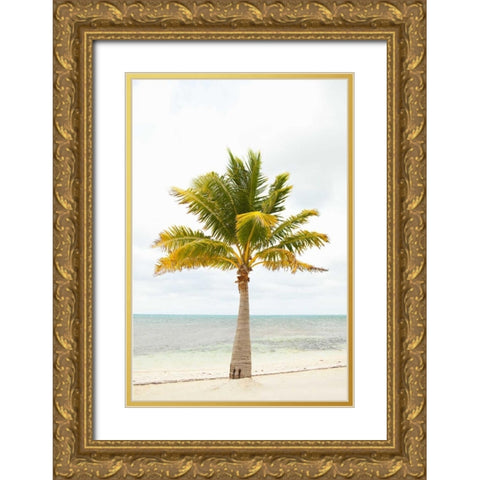 Beach Palm II Gold Ornate Wood Framed Art Print with Double Matting by Millet, Karyn